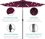 Best Choice Products 10ft Solar Polyester LED Lighted Patio Umbrella w/Tilt - Image 5