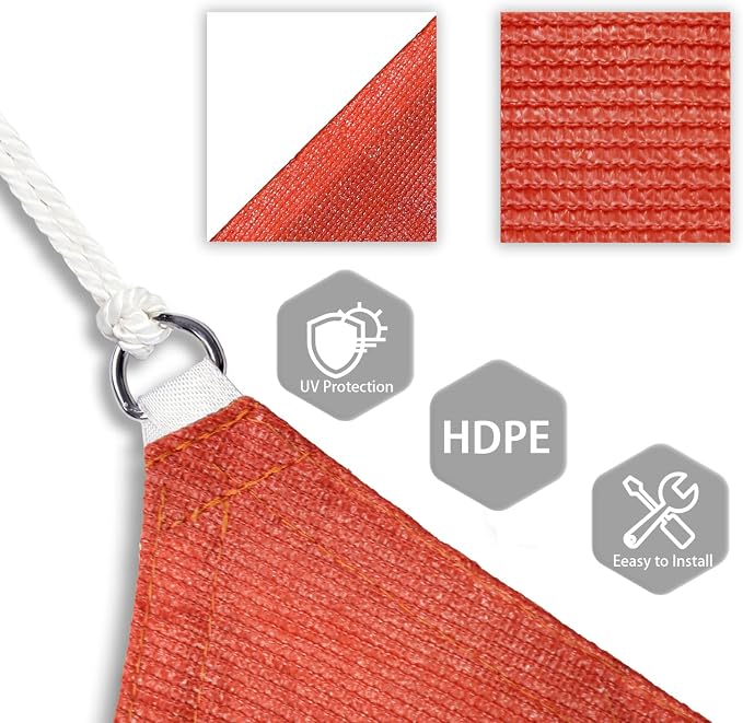 Patio Paradise 13' x 13' x 13' Sun Shade Sail Triangle Canopy Shade Cloth - Image 3