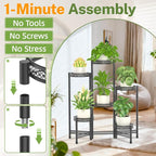 iDavosic.ly Plant Stand Indoor Outdoor, 6 Tier Iron Corner Shelf, Folding Multi - Image 3