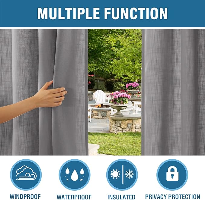H.VERSAILTEX Linen Look Outdoor Curtains - Image 5