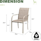 Outdoor Chairs Set of 4, Stackable Patio Dining Chairs - Image 3