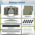 13FT Pop-Up Gazebo Tent with Mesh Netting, Removable Top & Wind Cloths | - Image 8
