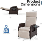 Outdoor Recliner for Patio, 180° Simultaneous Recline, Adjustable Back & - Image 2