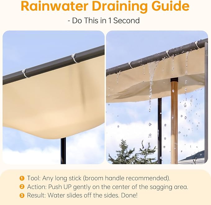 10x6 Lean to Pergola Outdoor Gazebo - Image 3
