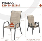 TLSUNNY Patio Chairs, Stackable Textilene Outdoor Dining Furniture - Image 2
