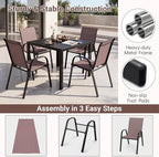 Tangkula Stackable Patio Dining Chairs Set of 4, Outdoor Armchairs - Image 8