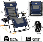 Colegence Oversized Padded Zero Gravity Chair, 400 lb, 0-170° locking recline - Image 3