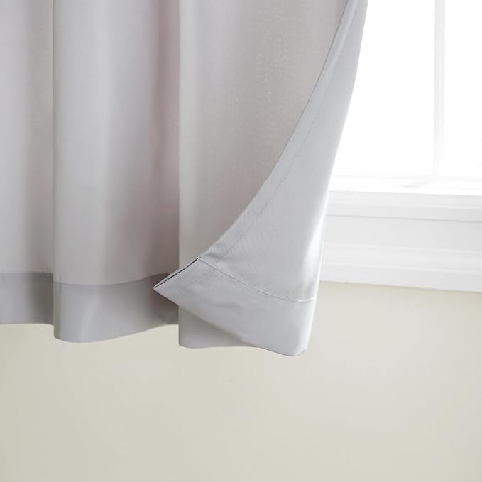 TOWN & COUNTRY BASICS Heavyweight Grommet Curtain, Cloud Grey | Light Filtering - Image 2