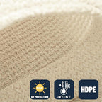 SUNNY GUARD Custom Size 10'x28' Rectangle Butter Cream UV Block Sunshade - Image 4