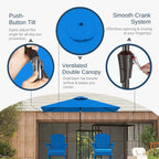 6.5' x 10' Rectangular Patio Umbrella Large Outdoor Market Umbrella w/UV - Image 3