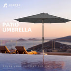 JEAREY 9FT Outdoor Patio Umbrella, Market Umbrella, Dark Gray | Outdoor Table - Image 7