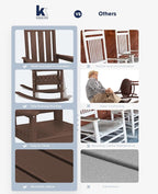Oversized Outdoor Rocking Chair, HDPE Patio Rockers, Coffee | | All-Weather - Image 8