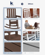 Oversized Outdoor Rocking Chair Set of 2, HDPE Patio Rockers - Image 9