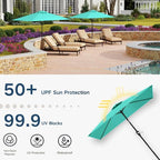 6.5' x 10' Rectangular Patio Umbrella Large Outdoor Market Umbrella w/ UV - Image 6