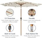 Best Choice Products 10ft Solar Market Patio Umbrella w/Woodgrain Pattern Pole - Image 6