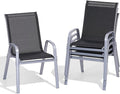 Patio Chairs Set of 4, All Weather Outdoor Dining Chairs | Stackable Dining by Dovov