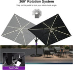 PURPLE LEAF Patio Umbrella W/Base Left-right Tilt 10FT - Image 8
