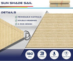 WINDSCREEN4LESS 22' x 22' x 22' Sun Shade Sail UV Block Fabric Canopy in Sand - Image 3