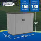 Suncast XL Outdoor Storage Cabinet, 130 Gal, Peppercorn Gray - Image 3