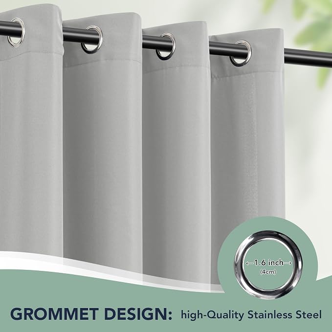 Outdoor Curtains for Patio Waterproof, 6 Drape Panels, Sun Shades | Privacy & - Image 6