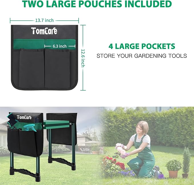 TomCare Garden Kneeler and Seat, 11.12" Kneeling Pad Sturdy Garden Bench | - Image 4