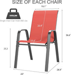 Outdoor Patio Chairs Set of 4 Stackable Dining Chairs All-Weather Textilene - Image 2
