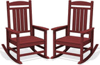 Oversized Outdoor Rocking Chairs Set of 2, HDPE Porch Rockers by KINGYES