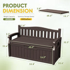 Greesum 80 Gallon Outdoor Storage Bench Deck Box - Image 3