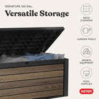 Keter Signature Collection 165 Gallon Resin Deck Box Organization and Storage - Image 6