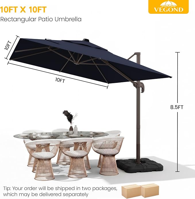 10x10 FT Patio Cantilever Umbrella - Image 2