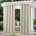 NICETOWN Outdoor Curtain for Patio Waterproof 108" Long, Triple Weave Stainless by NICETOWN