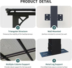 16'X10' Lean to Gazebo Pergola Patio Gazebos Pergolas Outdoor | Wall Mounted - Image 3