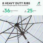 JEAREY 9FT Outdoor Patio Umbrella, Market Umbrella, Tilt & Crank UV Protection - Image 5