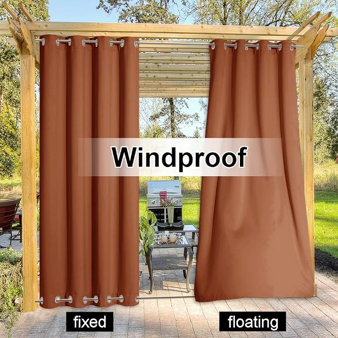 NICETOWN Outdoor Curtains Waterproof & Windproof, Thermal Insulated Top and - Image 5