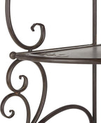 SAFAVIEH Outdoor Collection Turuca Rustic Brown Wrought Iron 4-Tier Corner Shelf - Image 9