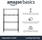 Amazon Basics 4-Shelf Adjustable Heavy Duty Steel Wire Rack Storage Shelving - Image 4
