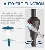 9FT Auto-Tilt Patio Umbrella|Outdoor Market Table Umbrella - Image 2