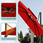 11×11 FT Double-Top Cantilever Patio Umbrella, Outdoor Umbrellas - Image 4