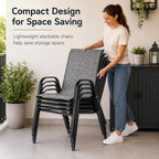 Patio Chairs Set of 4, Stacking Patio Chairs - Image 5