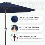JEAREY 10 ft Outdoor Patio Umbrella w/Tilt and Crank - Image 2