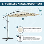 10FT Outdoor Offset Umbrella, Cantilever Patio Umbrella - Image 3