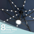 Devoko 10ft Solar LED Patio Umbrella, Round Cantilever Outdoor Umbrella - Image 9