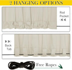 NICETOWN 2 Panels Thermal Outdoor Curtains Windproof W52xL72 Light Beige | - Image 3