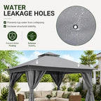 10'x12' Outdoor Gazebo, Metal Frame Heavy Duty Patio Canopy Tent Shelter - Image 7