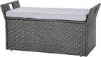 VEVOR Outdoor Storage Bench, 2-Person PE Rattan Storage Bench, 40 Gal Deck Box - Image 9
