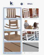 Oversized Outdoor Rocking Chair Set of 2, HDPE Patio Rockers - Image 7