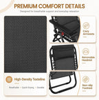 Yaheetech 26" Zero Gravity Recliners Adjustable Set of 2, Dark Black | Outdoor - Image 6