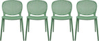 2xhome Set of 4 Patio Dining Chairs | Modern Stackable Outdoor Pool Side Chair by 2xhome