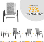 Stackable Patio Chairs Set of 8, Outdoor Chairs Set - Image 4