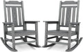 SERWALL Outdoor Rocking Chairs Set of 2, Oversized Patio Rocker Unique Gray | by Unknown